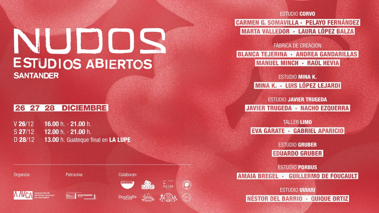 Cartel de NUDOS, estudios abiertos en Santander, 26–28 de diciembre de 2025